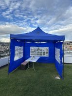 Carpa 3x3 Azul con Paredes y Ventanas - Imagen 6